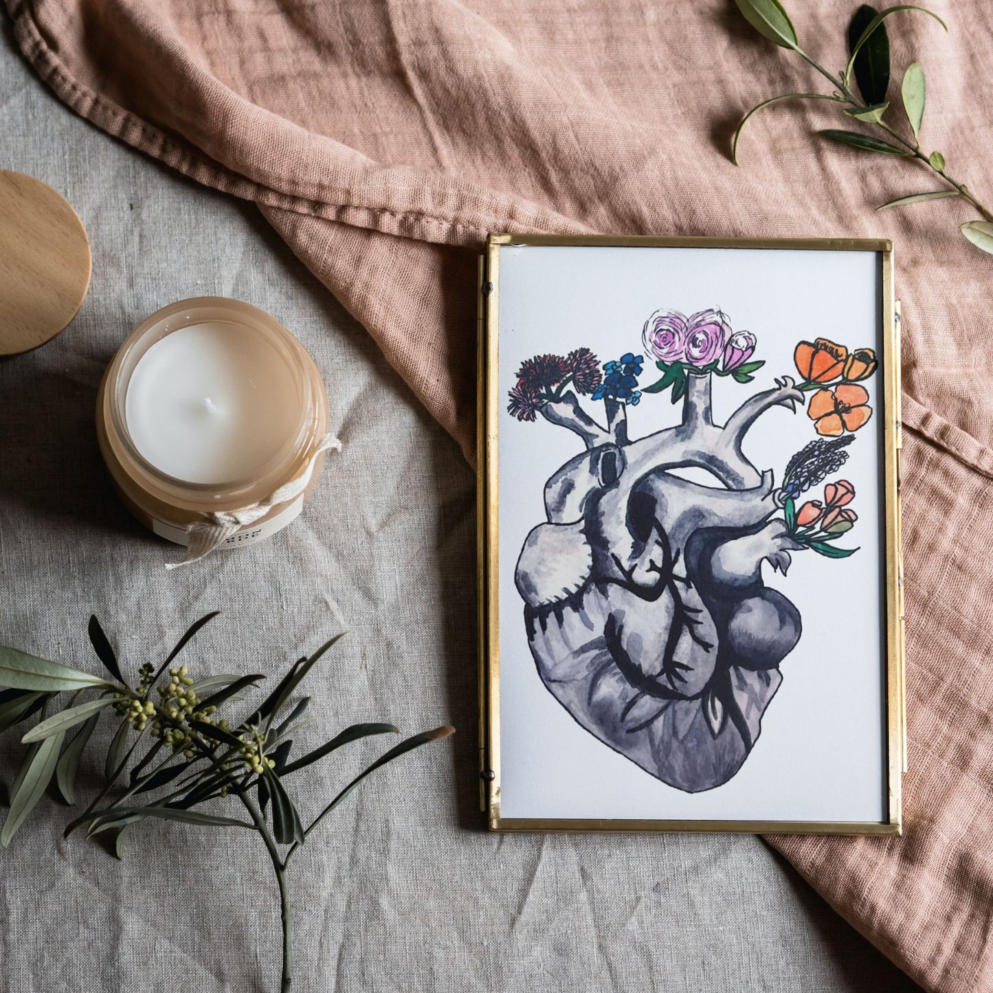 Blooming Heart - Watercolor Art Print