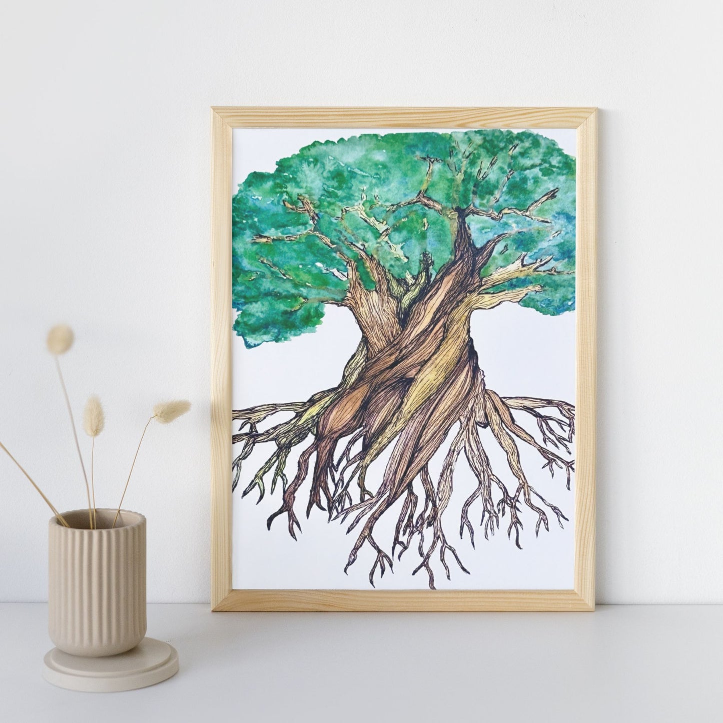Roots of Life - The Serene Tree of Life Watercolor