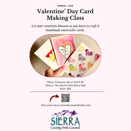 Valentine’s Watercolor Card Making at The Yuba River Hall